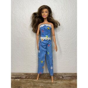 Vintage 1999 Mattel Barbie Doll Brown Hair Green Eyes Posable